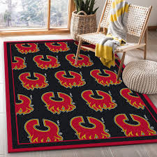 nhl repeat calgary flames area rug for