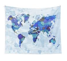 Wall Tapestry Wall Hanging World Map