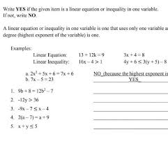 Linear Equation Or Inequality