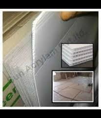 white plastic floor guard protection