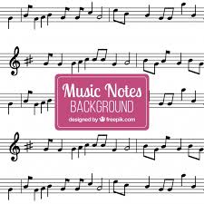 Staves Background With Musical Notes Vector Free Download