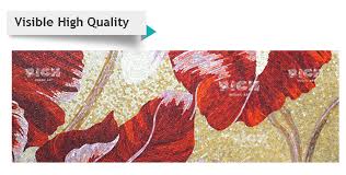 red glass mosaic flower wall tiles