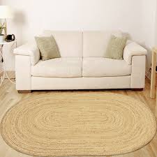 natural oval jute carpet for living