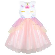 Details About Girls Dress Blush Pink Unicorn Costume Cosplay Princess Halloween Size 4 10