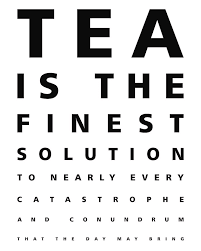 Tea Is The Finest Solution Poster Tea Quotes Typography Cafe Decor Eye Chart Black White