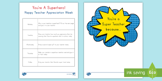 With our intuitive platform, it's easy for newbies to utilize all the tools and be creative. Teacher Appreciation Week My Teacher Is A Superhero Daily Plan