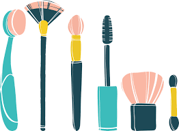 makeup brushes on a transpa