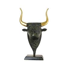 Minoan Bull Head Bronze Sculpture