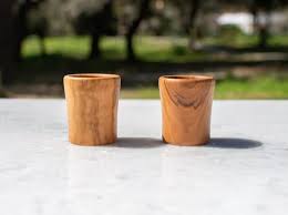 Wooden Shot Glass Made From Olive Wood