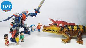 đồ chơi Doremon - Cá sấu biến hình khổng lồ Robot nexo - YouTube