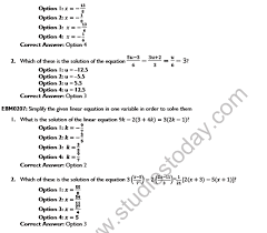 Cbse Class 8 Linear Equations In One