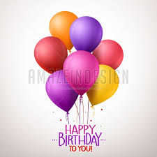 Colorful Happy Birthday Balloons Flying For Party Amazeindesign