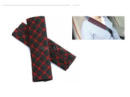 Buy Seat Belt Covers Black And Red 2pcs