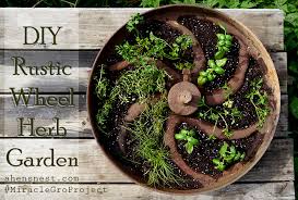 Diy Rustic Wheel Herb Garden How To