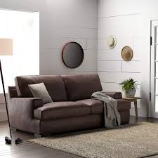 oversized leather sofa with downfill