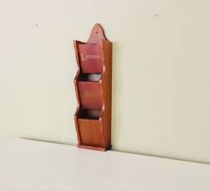 Vintage Wood 3 Tiers Letter Holder Wall