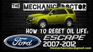 how to reset oil life ford escape 2007