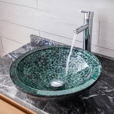Tempered Glass Sink And Faucet Set