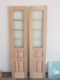 Raised Panel White Oak Glass Doors
