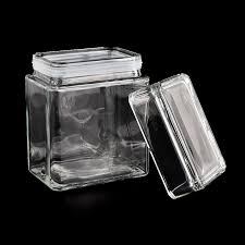 Large Rectangle Glass Jar With Lid