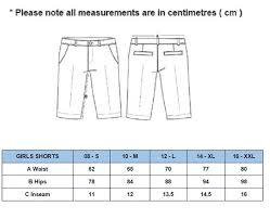 Girls Shorts Size Chart Quality Junior Golf Apparel Kids