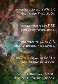 You are part of 5 elements : Air, Water, Fire, Earth & Spirit