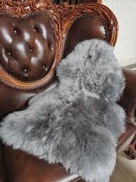 genuine new zealand sheepskin rug grey