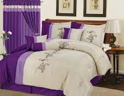 Lavender Purple Beige Comforter Set