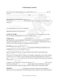 Landscaping Contract Template Lawn Maintenance Contract