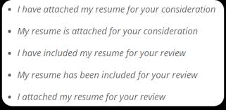 email when sending a resume