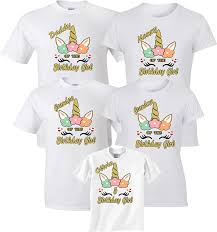 Birthday Girl Unicorn Pastel Color Mom Dad Family Customized Shirts