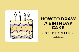 Then outline the design with sketch pen or grey pen and leave it. How To Draw A Birthday Cake Step By Step Tutorial Bujo Babe