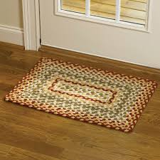 cotton braided area rug red green
