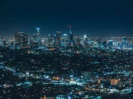 Фотообои Мегаполисы Ночные огни Лос-Анджелеса - арт 007022014 | Купить в  интернет-магазине Фото в дом