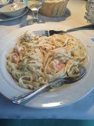 Lots of pasta but tiny little shrimp, extremely over cooked with coating that fell off the shrimp and mushed up in the pasta. Shrimp Scallop Alfredo Angel Hair Pasta Recipe Recipe Pasta Recipes Alfredo Scallop Recipes Pasta Shrimp Scallops
