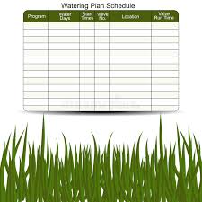 Watering Schedule Chart Stock Vector Illustration Of