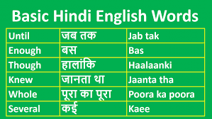 basic hindi english words meaning pdf