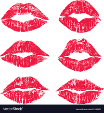 female lips kiss print set royalty free