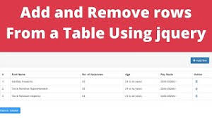 html table using jquery