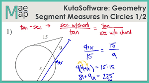 Multiply the fraction by the area of the circle. Kutasoftware Geometry Segment Lengths In Circles Part 1 Youtube