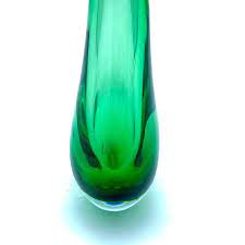 Murano Glass Amber And Green Vase