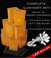 Set Of 12 Brown Luminaries Light