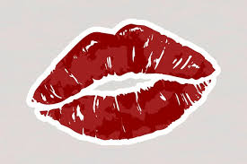 vector vectorized red lips sticker