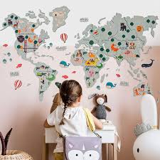 world map for nursery wall art kids