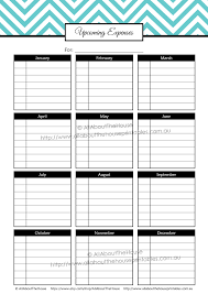 Upcoming Expenses Allaboutthehouse Printables