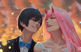Download animated wallpaper, share & use by youself. Wallpaper Wedding Hiro Darling In The Franxx Zero Two By Hector026 Images For Desktop Section Prochee Download