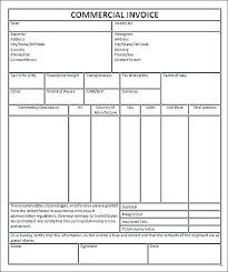 Printable Commercial Invoice International Commercial Invoice Form
