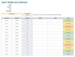 free work log templates with how to