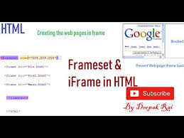 frameset and iframe in html html