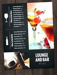 Bar And Lounge Drink Menu Template Free Download Css